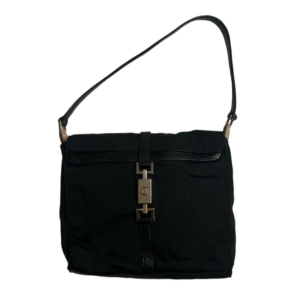 Vintage Gucci Black Buckle Shoulder Bag Black